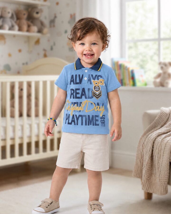 Always Ready Blue Polo T-Shirt with Short
