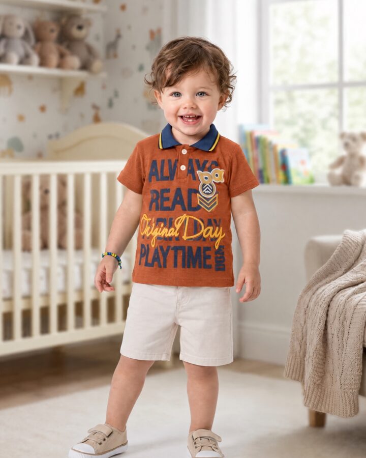 Always Ready Orange Polo T-Shirt with Short